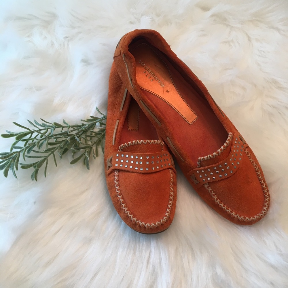 Liz Claiborne Flex • Bo Chic orange suede moccasin